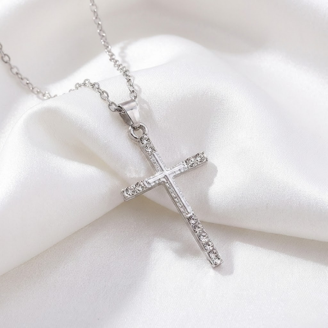 Collar de Cruz con Cristales para Mujer