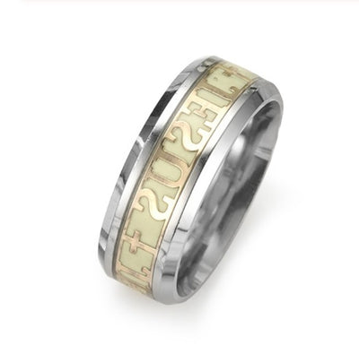 Anillo Fluorescente '' Jesus'' de Acero