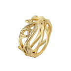 Anillo Corona de Espinas y Rama de Olivo en Acero Inoxidable Dorado