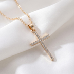 Collar de Cruz con Cristales para Mujer