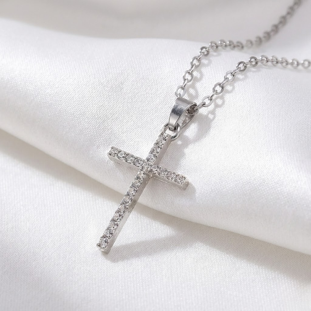 Collar de Cruz con Cristales para Mujer