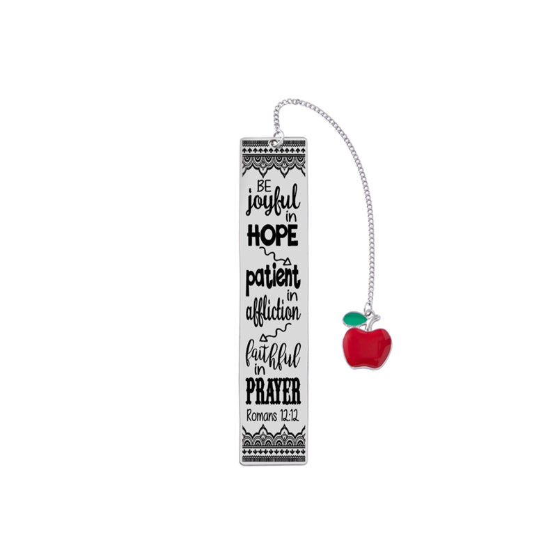 Marcador de Libros de Acero Inoxidable con versiculos cristianos