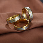 Anillo Cristiano de Oración en Acero Inoxidable Dorado