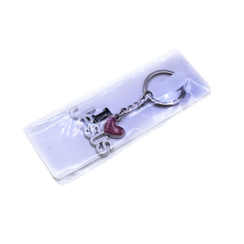 Llavero Cristiano de Metal I Love Jesus