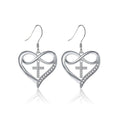 Collar y Aretes Corazón con Cruz Infinita para Mujer