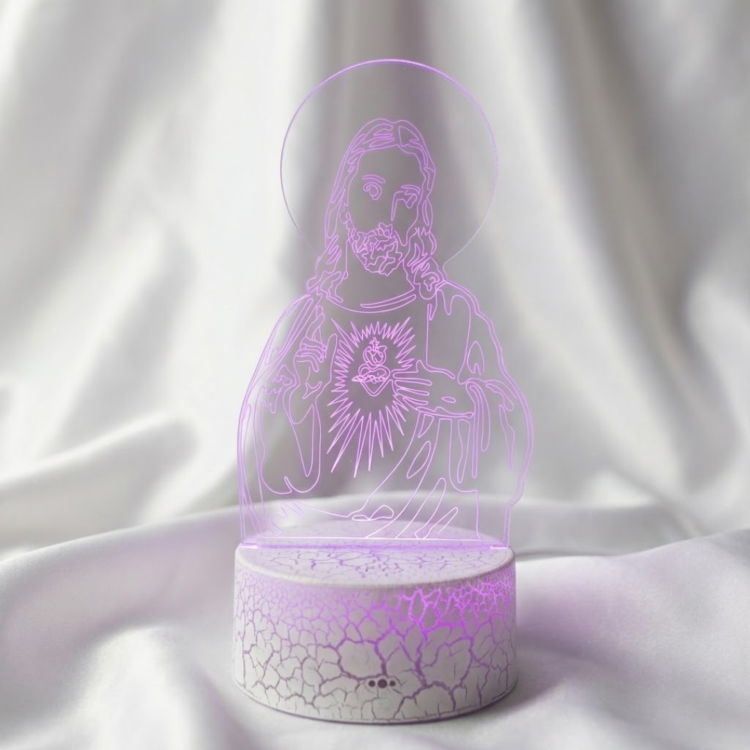 Lámpara LED -Porpora- con Efecto Tridimensional de Jesús el Salvador