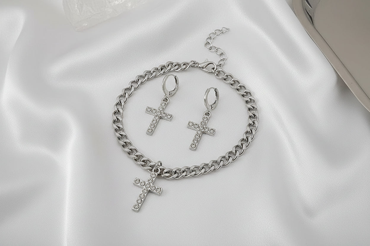 Conjunto "Sello de Alianza" Brazalete y Pendientes