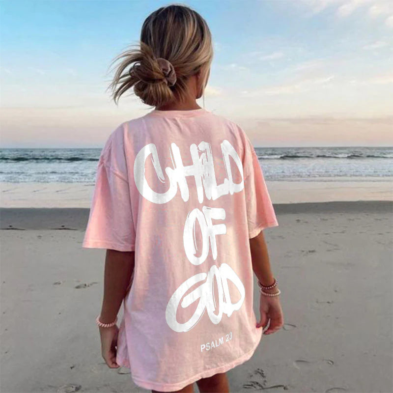 Camiseta Cristiana Child of God Estilo Graffiti Salmo 23