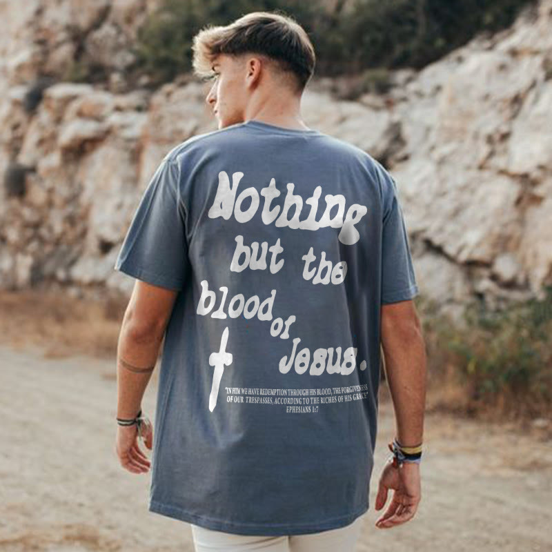 Camiseta Cristiana Nada Más que la Sangre de Jesús
