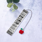 Marcador de Libros de Acero Inoxidable con versiculos cristianos