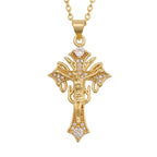Collar Cruz de Jesús Estilo Crucifijo con Cristales
