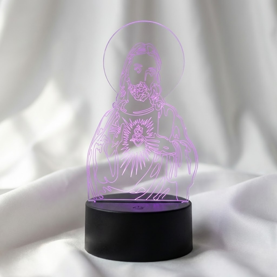 Lámpara LED -Porpora- con Efecto Tridimensional de Jesús el Salvador