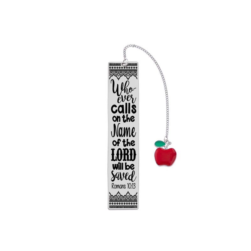 Marcador de Libros de Acero Inoxidable con versiculos cristianos