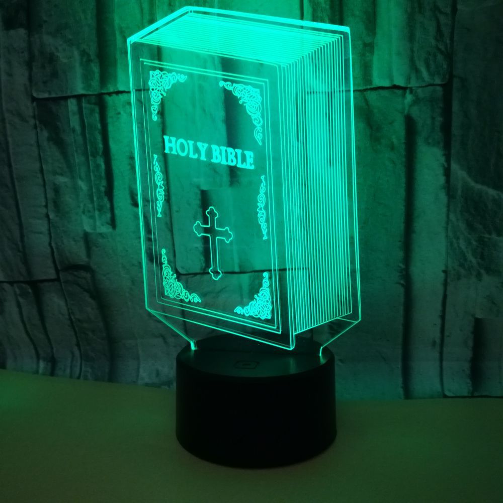 Lámpara 3D LED Diseño Biblia Sagrada