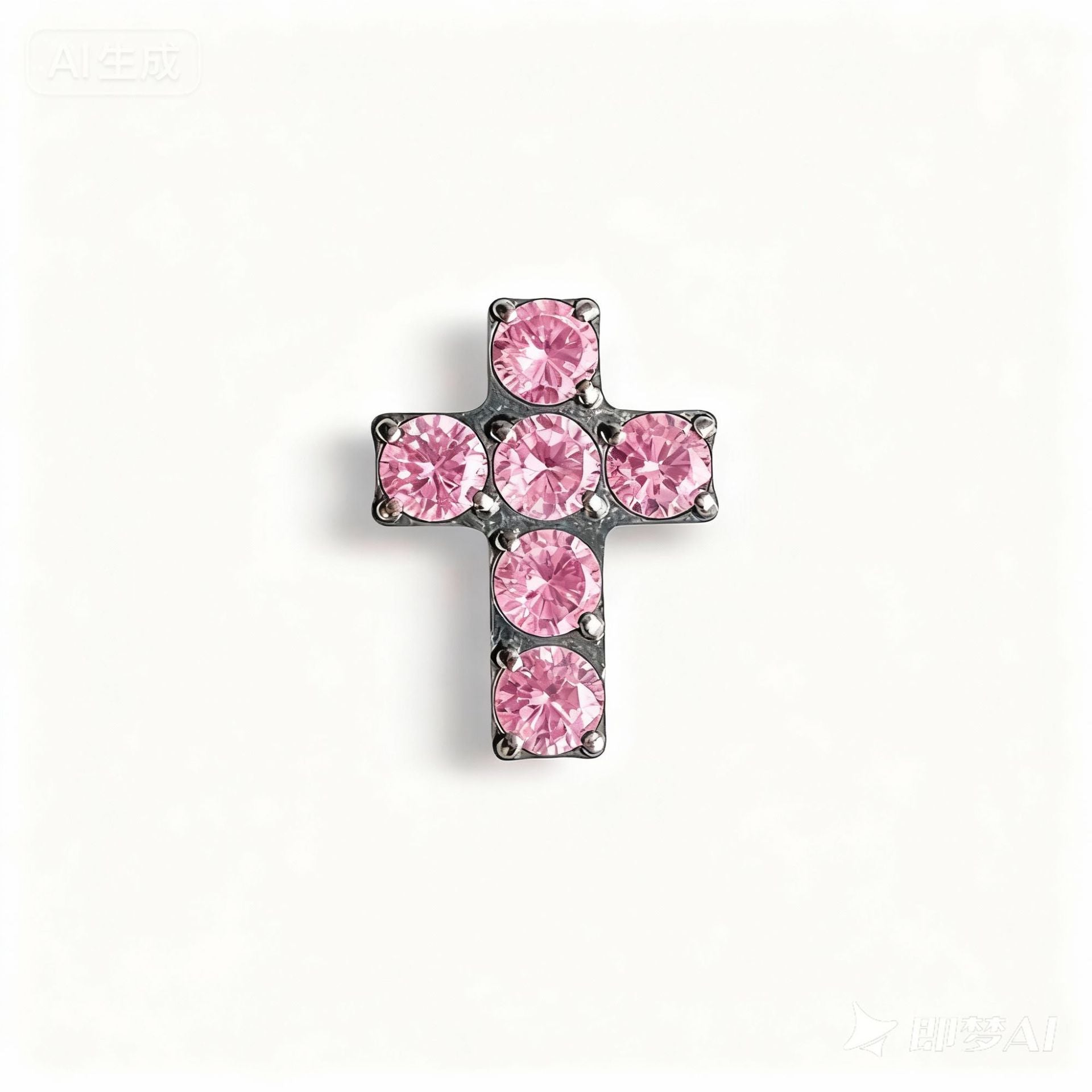 Pendiente cruz de titanio unisex – Circonia y ultraligero