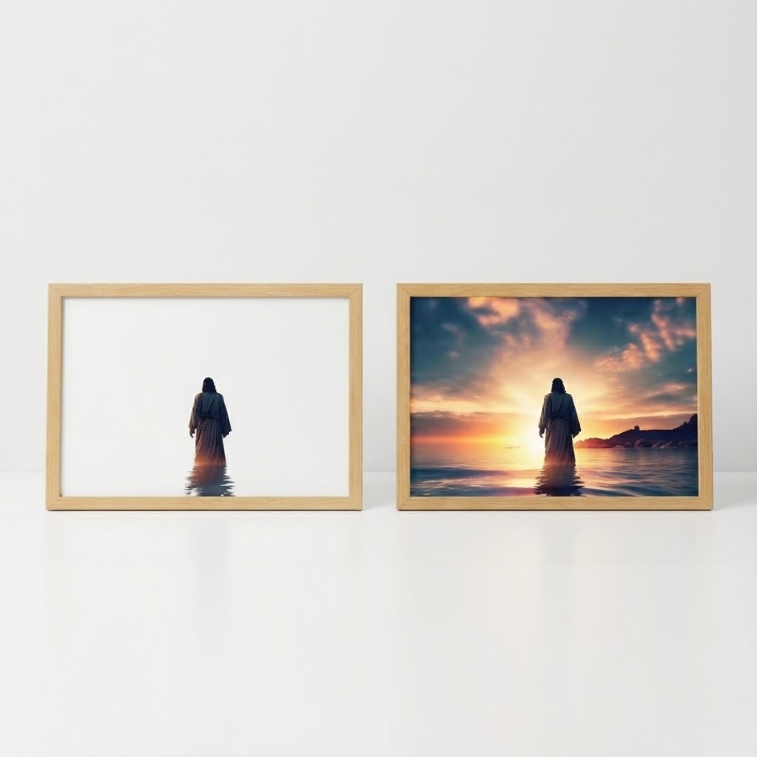 Gr 2- Cuadro Decorativo LED Cristiano con Cruz – Iluminación Ambiental y Diseño Europeo