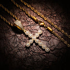 Collar cristiano de Cruz Retro con Circonitas Incrustadas