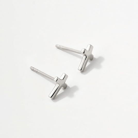Pendientes pequeños en forma de cruz de Jesus