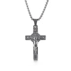 Collar de Cruz de Acero de Titanio para Hombre con Diseño de Amor Cristiano