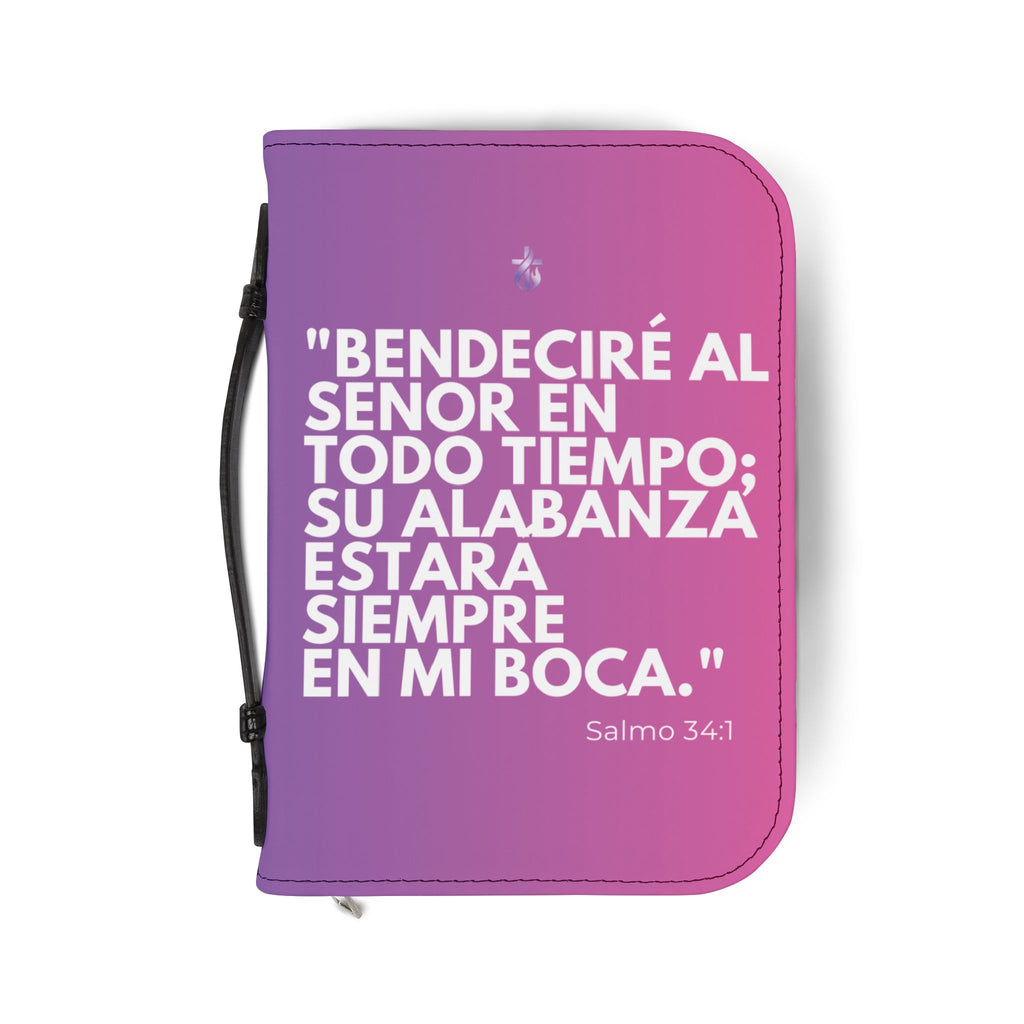 Funda para Biblia con Salmo 34:1 para Adoradores