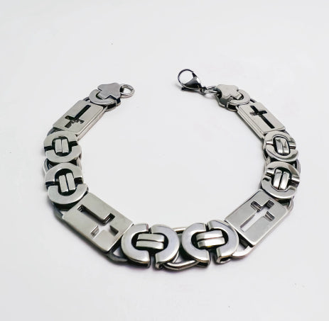 Brazalete de Eslabones "Fortaleza en Cristo"