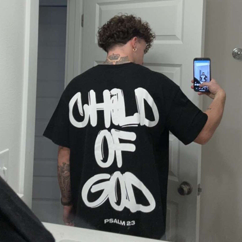 Camiseta Cristiana Child of God Estilo Graffiti Salmo 23