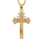 Collar de Cruz Retro con Personalidad en Cobre – Estilo Moderno y de Fe