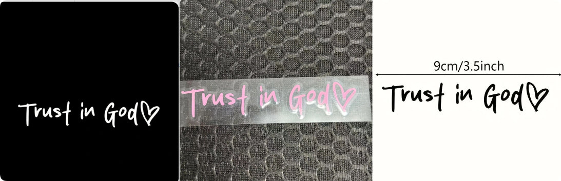 Adhesivo de vinilo para Coche con Texto Trust in God