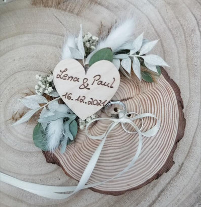Porta Alianzas de Madera "Unión Sagrada" - Personalizable