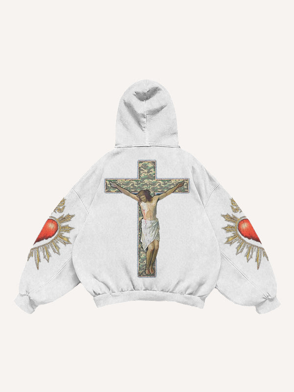 Sudadera Casual con Estampado de Fe