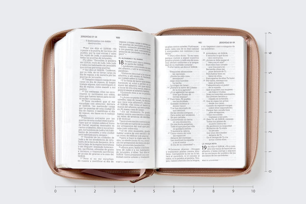 Biblia NBLA – Bolsillo, Edición Versificada, 2 Tonos Oro Rosa, Cremallera