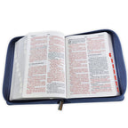 Biblia Reina-Valera 1960 – Compacta, Letra Grande, Azul Flores, Cremallera e Índice