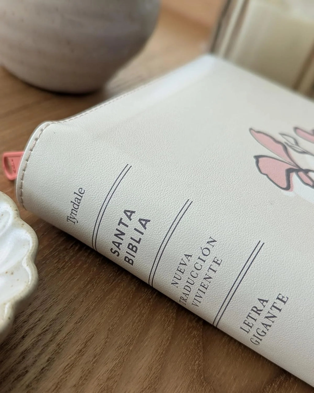 Biblia Nueva Traducción Viviente – Compacta, Letra Gigante, Beige, Cremallera e Índice