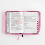 Biblia Reina-Valera 1960 – Letra Grande, Rosa Floral, Cremallera y Indice