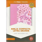 Biblia Reina-Valera 1960 – Letra Grande, Rosa Floral, Cremallera y Indice
