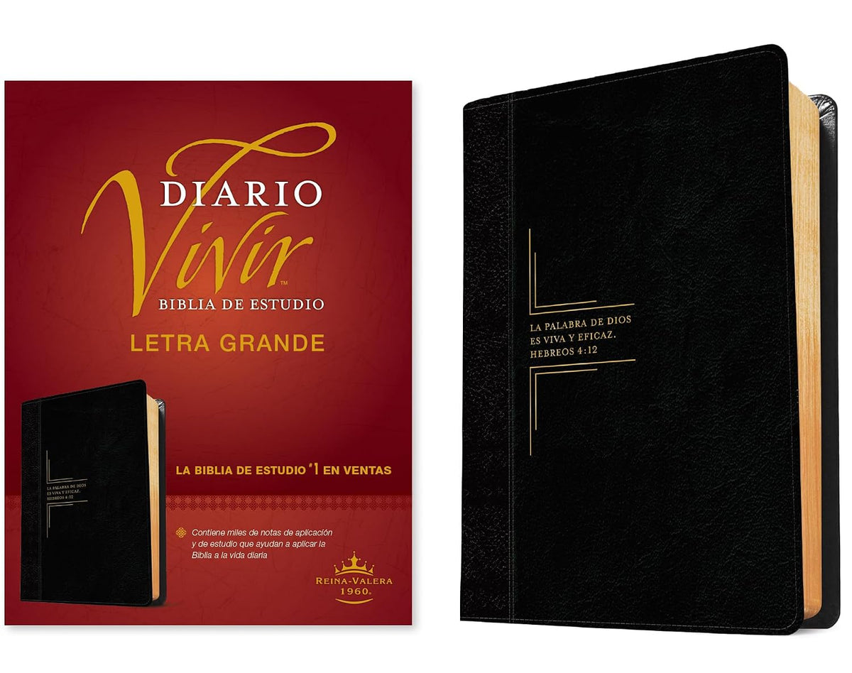Biblia de Estudio del Diario Vivir RVR60 – Letra Grande, 2 Tonos Negro