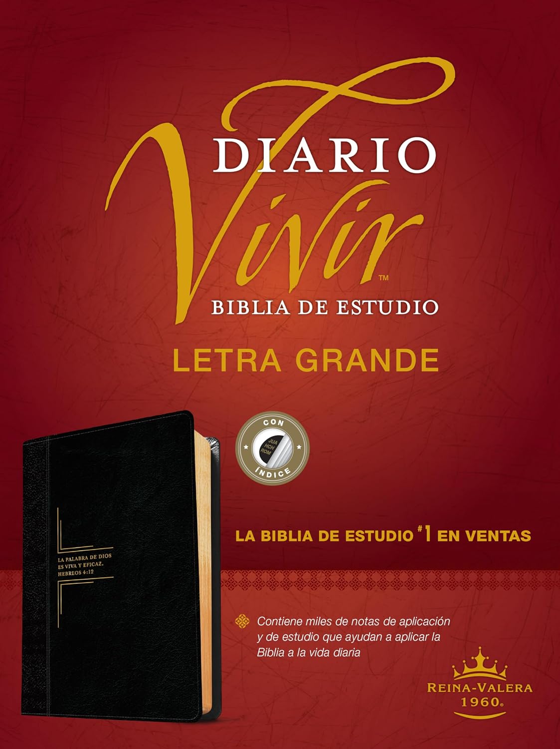 Biblia de Estudio del Diario Vivir RVR60 – Letra Grande, 2 Tonos Negro, con Índice