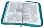 Biblia de Promesas RVR60 – CREMALLERA - Grande, Letra Gigante 13 pt, Semipiel Turquesa 2 Tonos