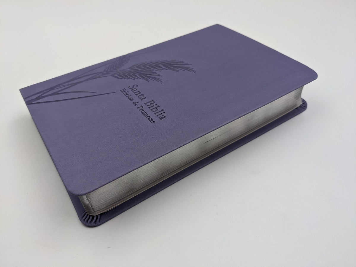 Biblia de Promesas RVR60 – Manual, Letra Grande 12 pt, Semipiel Lavanda 2 Tonos, NO Cremallera y NO Índice