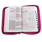 Biblia de Promesas RVR60 – Manual, Letra Grande, 2 tonos, Fucsia, Cremallera e Índice