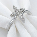 Anillo Cristiano Cruz de Diamantes