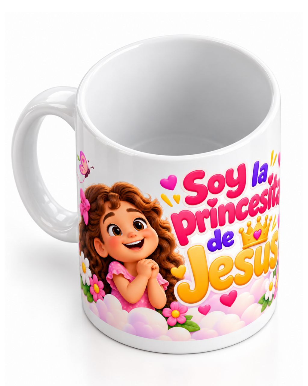 Taza Cristiana 'Soy la princesa de jesus'' · Para niñas-Collecion TCA KIDS -Diseño Exclusivo TCA · 11 oz