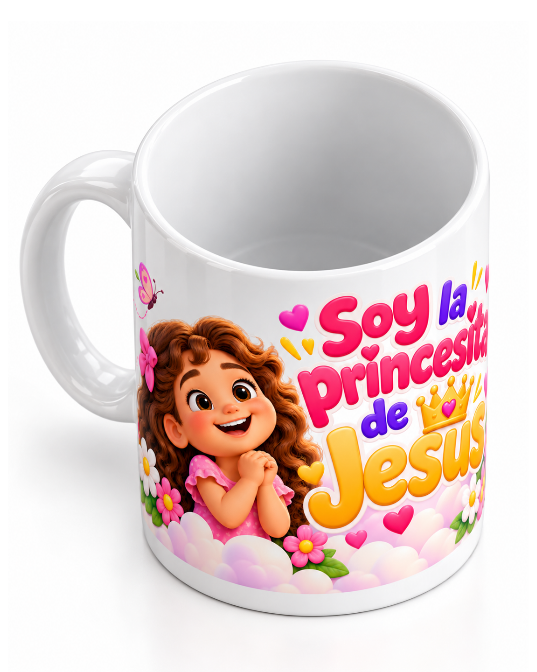 Taza Cristiana 'Soy la princesa de jesus'' · Para niñas-Collecion TCA KIDS -Diseño Exclusivo TCA · 11 oz