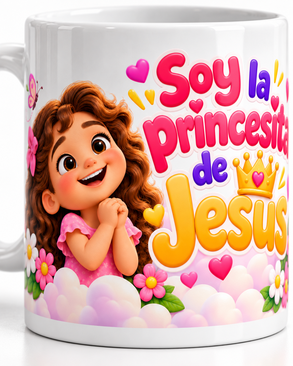 Taza Cristiana 'Soy la princesa de jesus'' · Para niñas-Collecion TCA KIDS -Diseño Exclusivo TCA · 11 oz