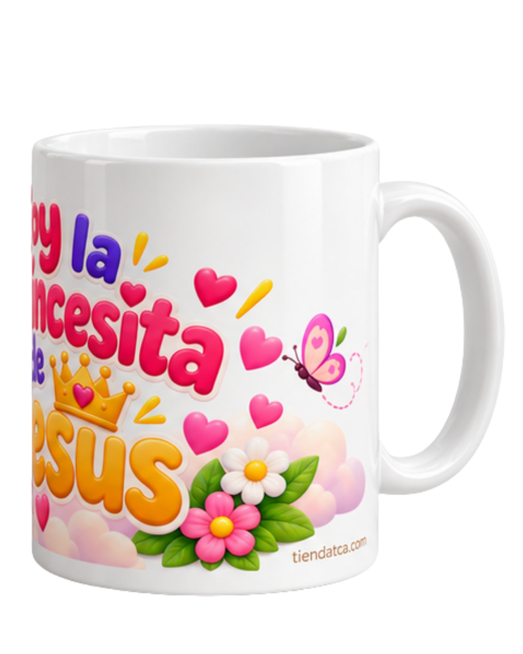 Taza Cristiana 'Soy la princesa de jesus'' · Para niñas-Collecion TCA KIDS -Diseño Exclusivo TCA · 11 oz