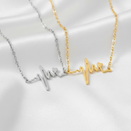 Collar de latido del corazón para parejas cristianas en acero de titanio