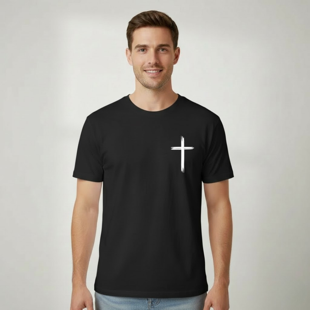 Camiseta Cristiana Jesús Murió por Mí Ahora Vivo por Él
