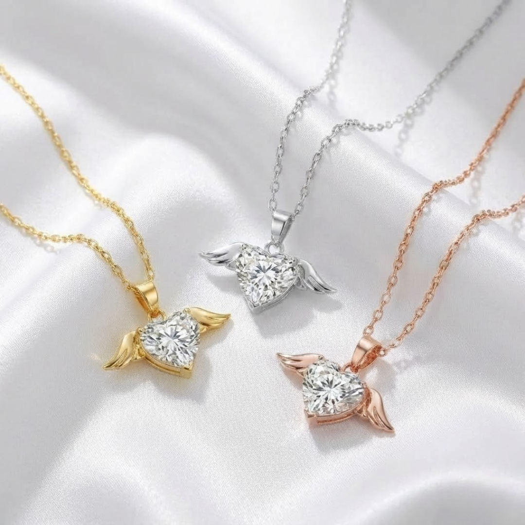 Collar con Dije de Corazón y Alas para Mujer