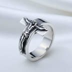 Anillo de Cruz de Jesús Estilo Crucifijo