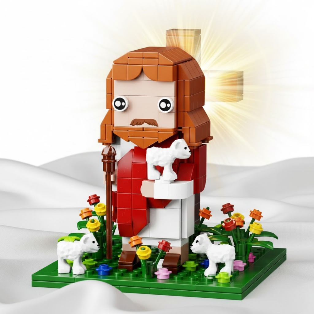 Set de Bloques de Construcción Jesús el Buen Pastor con Luz Led